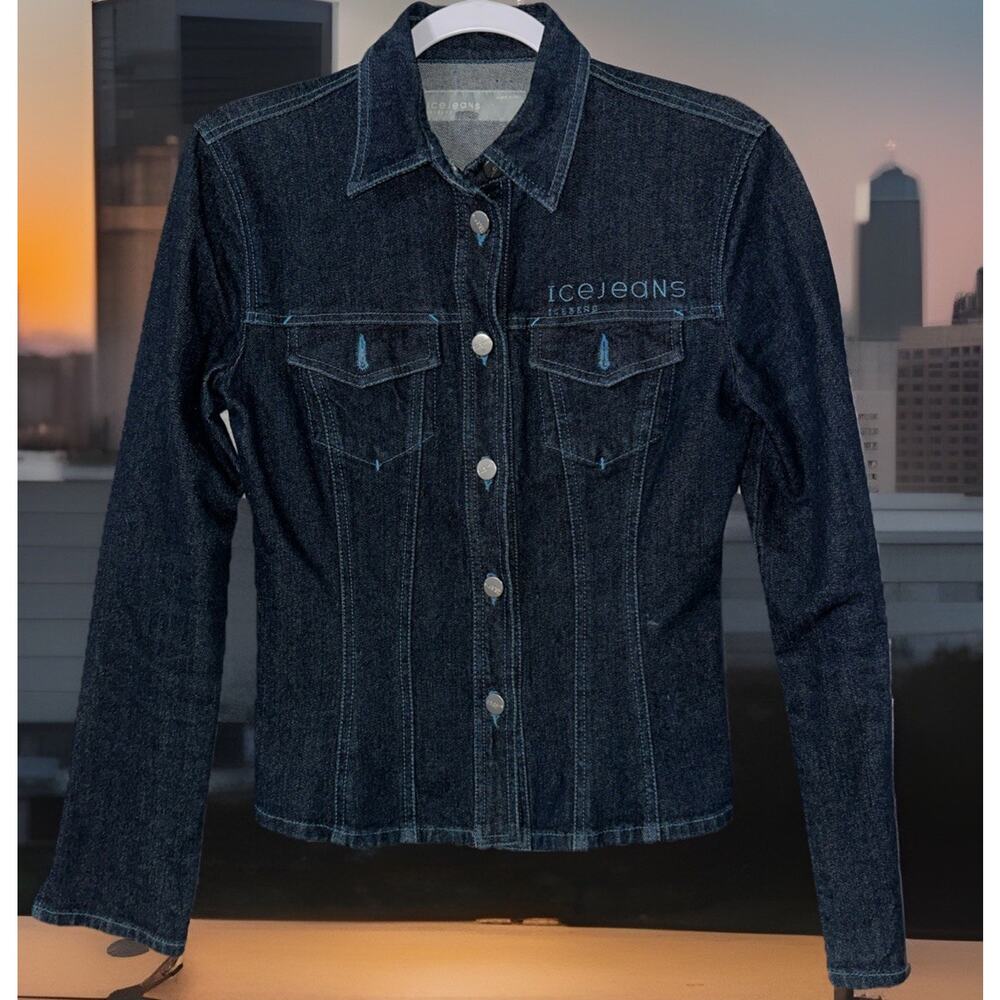 EUC Iceberg Ice Jeans Women’s Denim Jacket EU 42 Made in Italy Y2K Designer